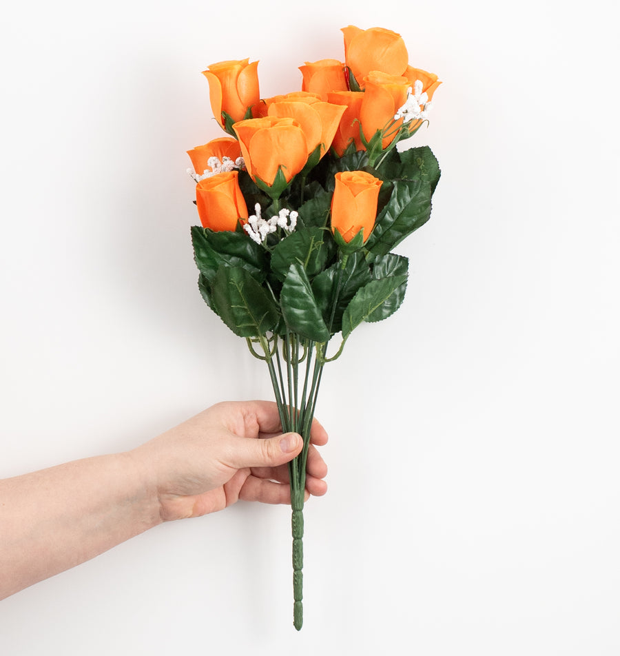 16" Colorfast Lillian Rose Bud Bush: Orange