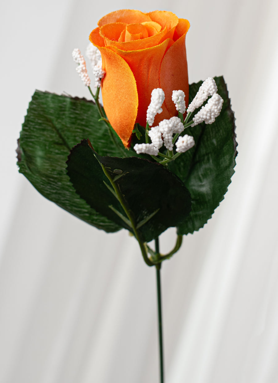 16" Colorfast Lillian Rose Bud Bush: Orange