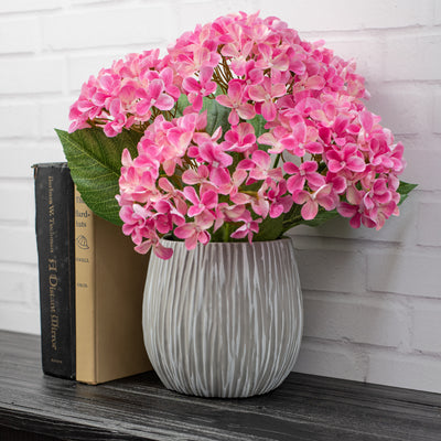 5.75" Carved Plastic Container Vase: Grey