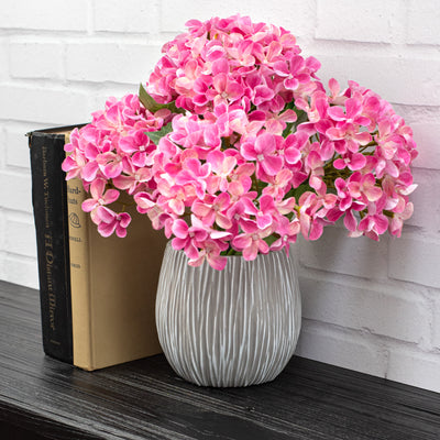 4.75" Ribbed Plastic Container Vase: Grey