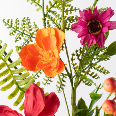 16" Wild Flower Pick: Fuchsia Pink & Orange