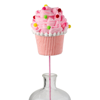 16" Velvet Cupcake Pick: Pink