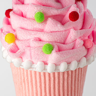 16" Velvet Cupcake Pick: Pink