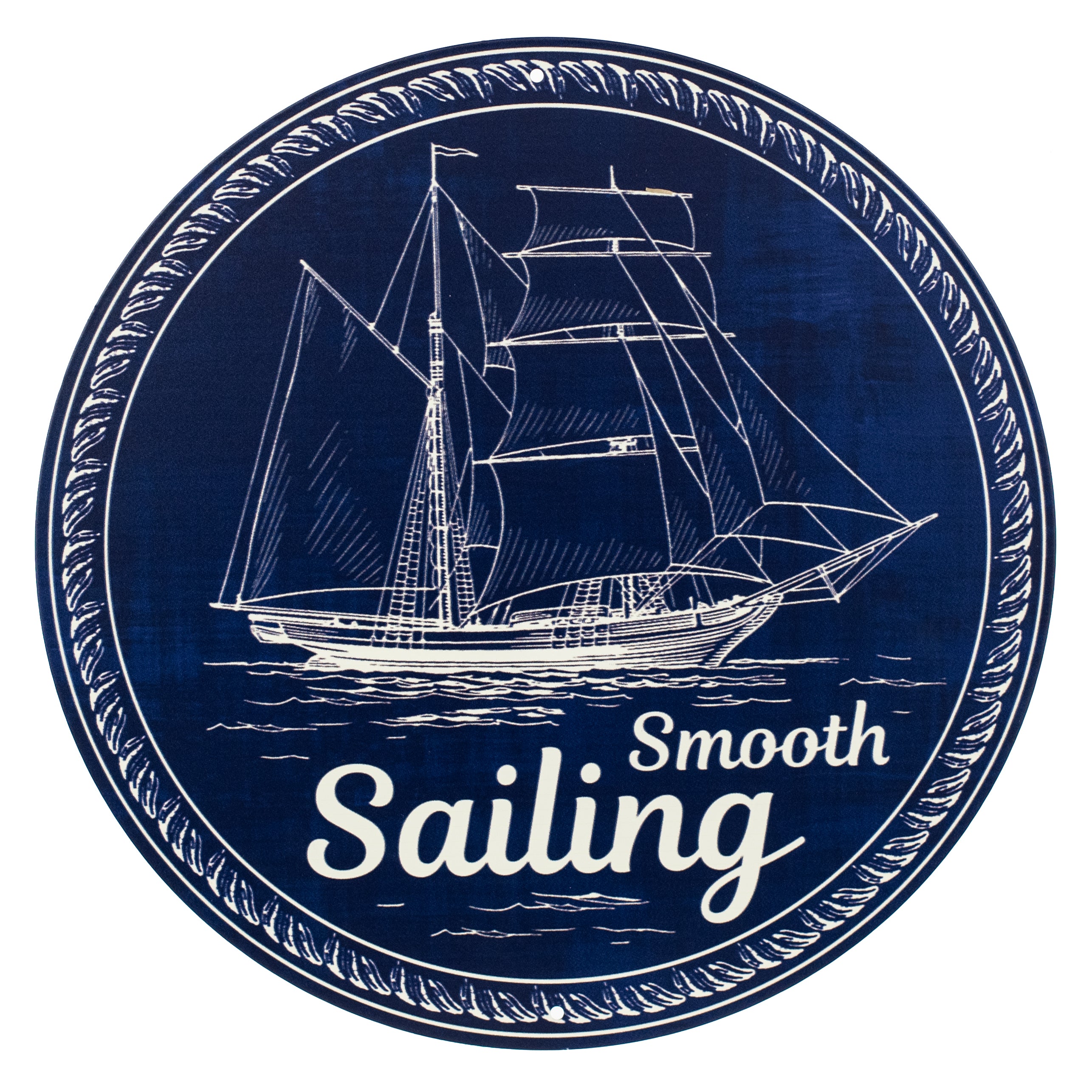 12" Metal Sign: Smooth Sailing Sailboat