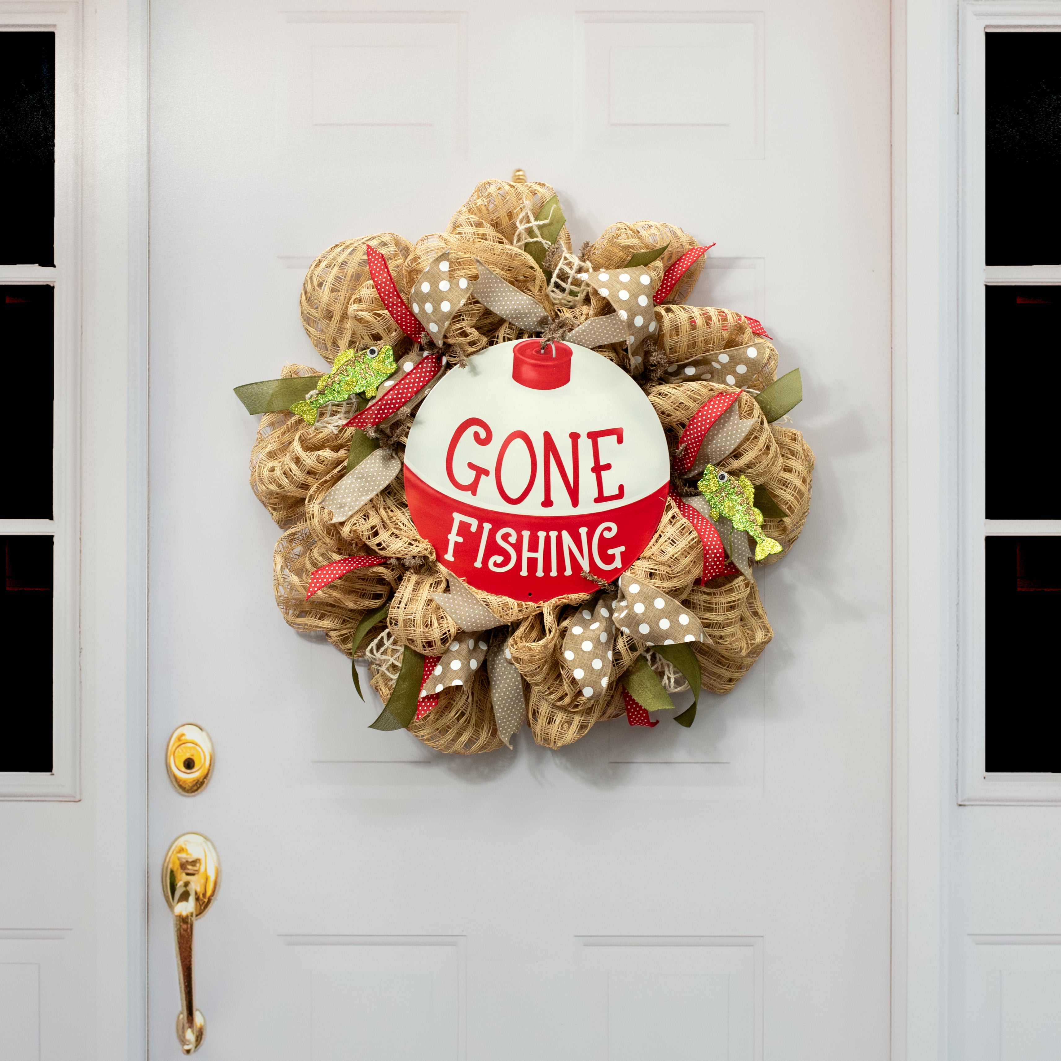 12" Metal Sign: Gone Fishing Bobber