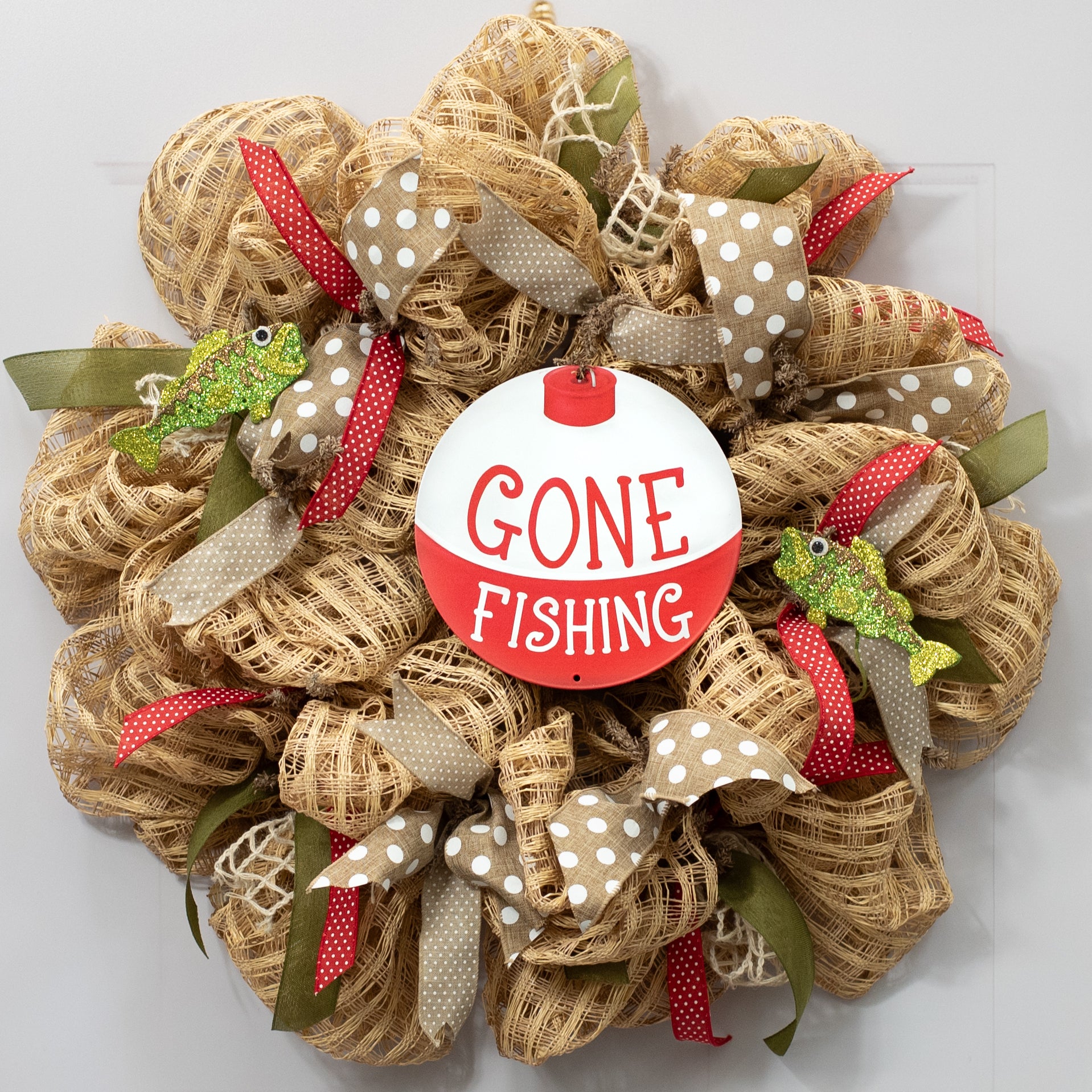 8" Metal Sign: Gone Fishing Bobber
