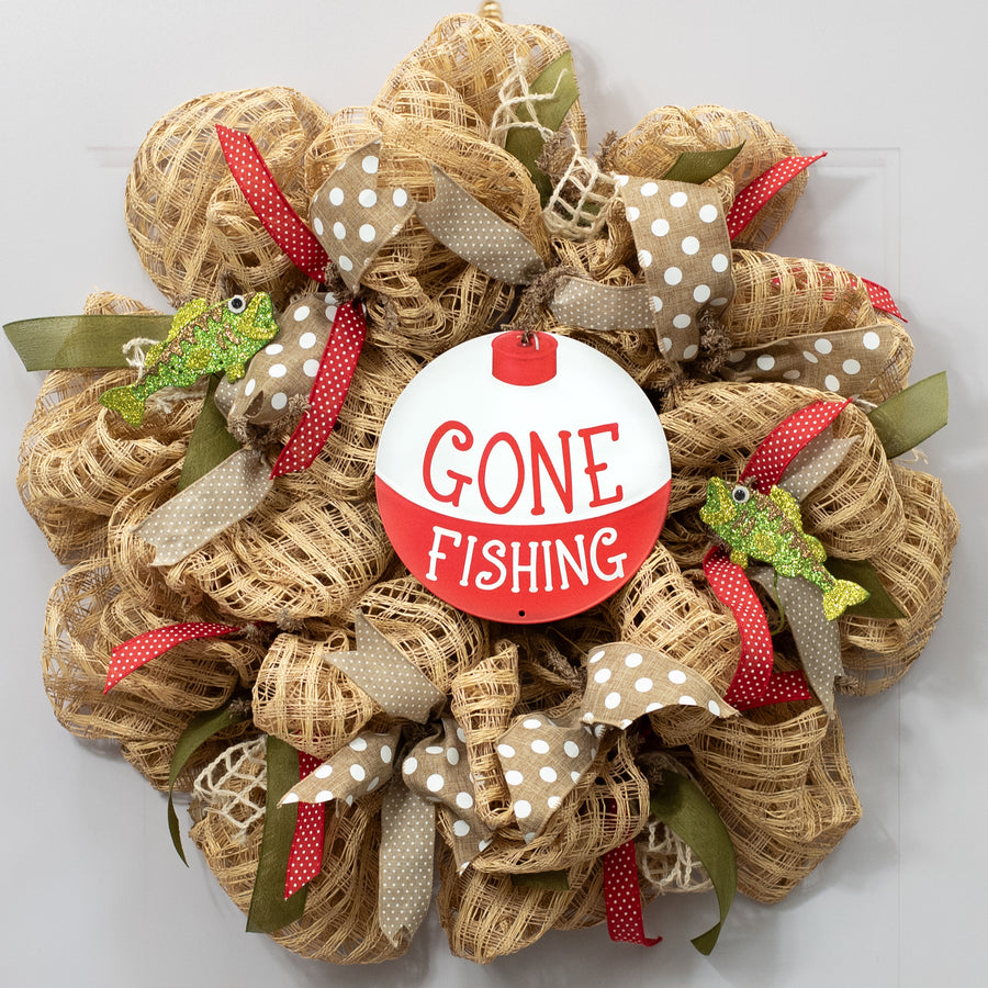 8" Metal Sign: Gone Fishing Bobber