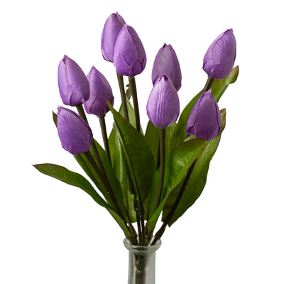 13" Tulip Bush: Lavender Purple (9 Stem)