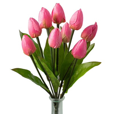 13" Tulip Bush: Pink (9 Stem)