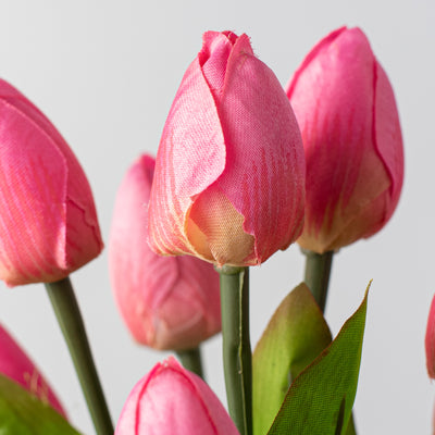 13" Tulip Bush: Pink (9 Stem)