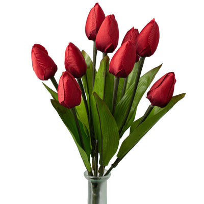 13" Tulip Bush: Red (9 Stem)