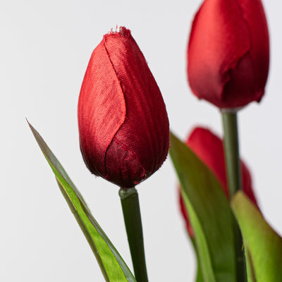 13" Tulip Bush: Red (9 Stem)