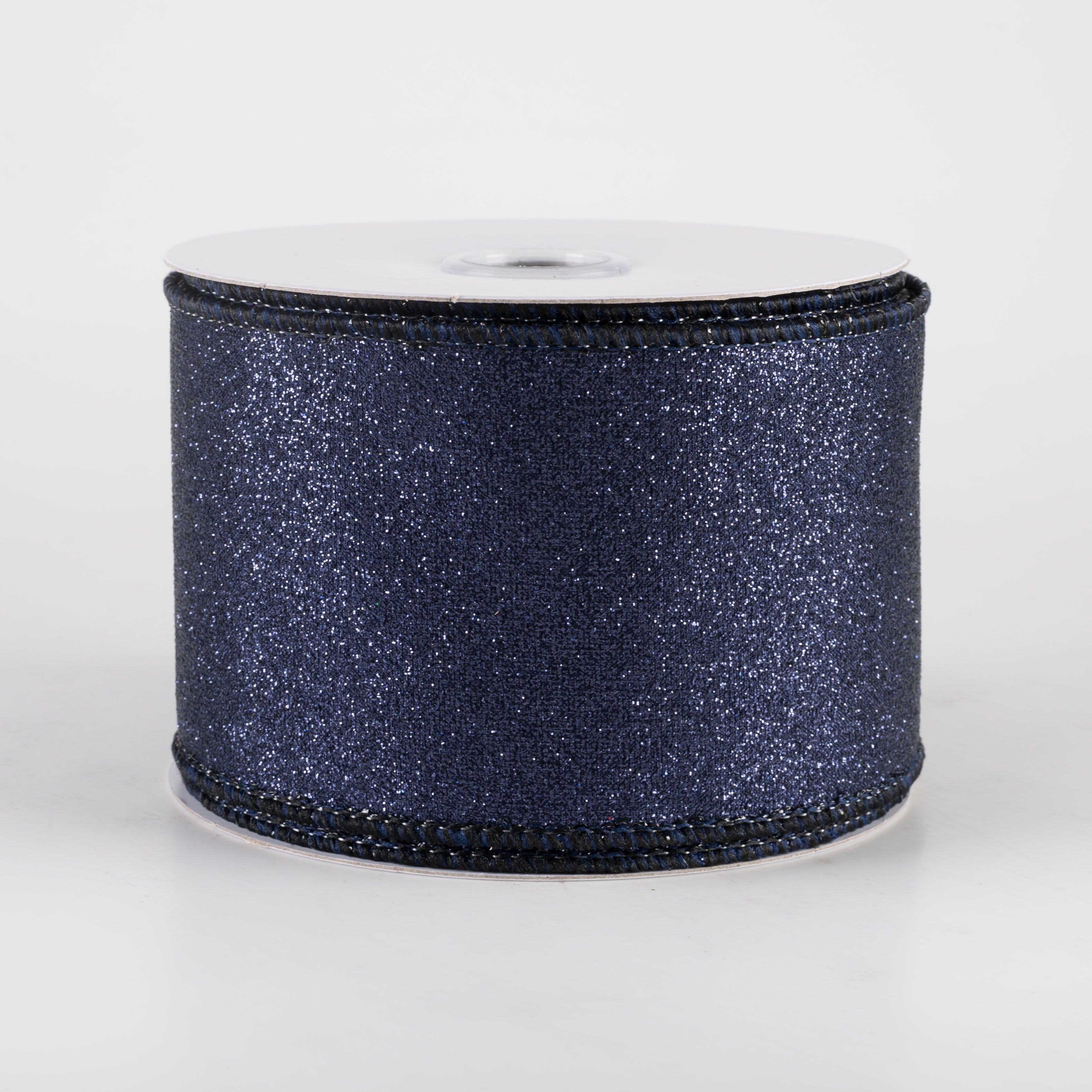 2.5" Shimmer Glitter Ribbon: Navy Blue (10 Yards)