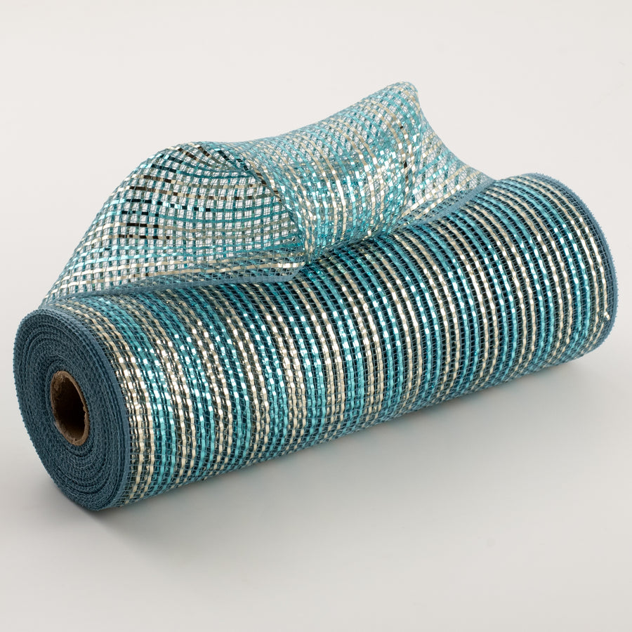10" Wide Foil Mesh: Light Blue, Champagne & Smoke Blue
