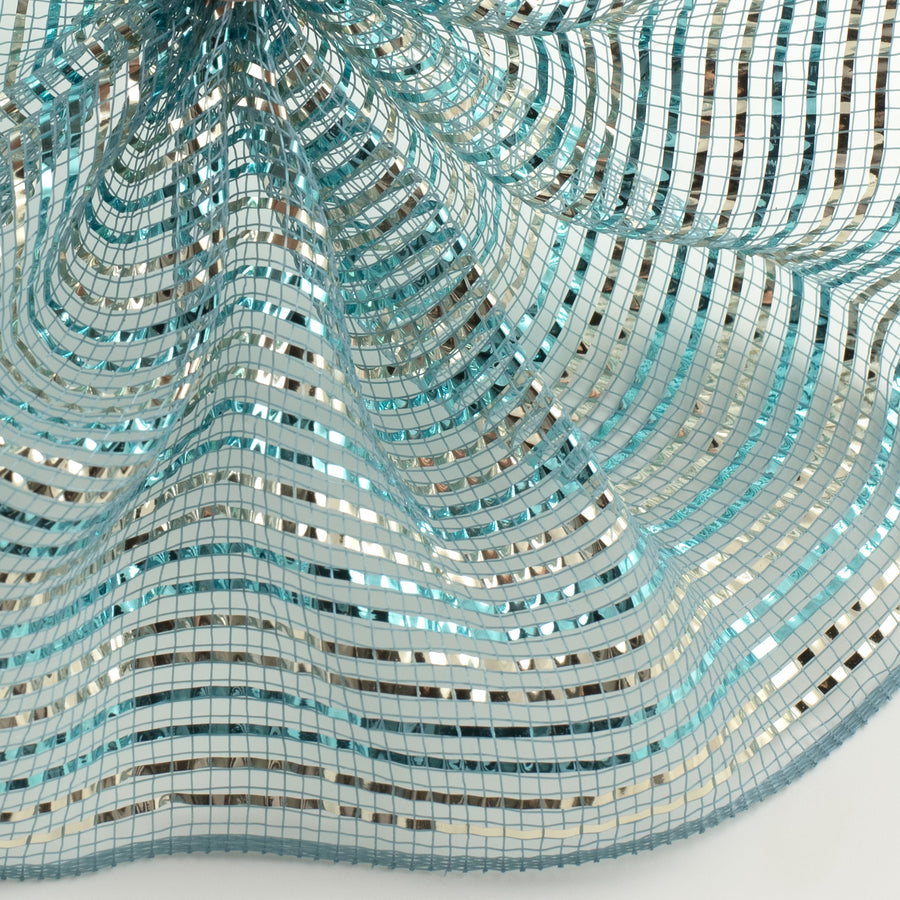 10" Wide Foil Mesh: Light Blue, Champagne & Smoke Blue