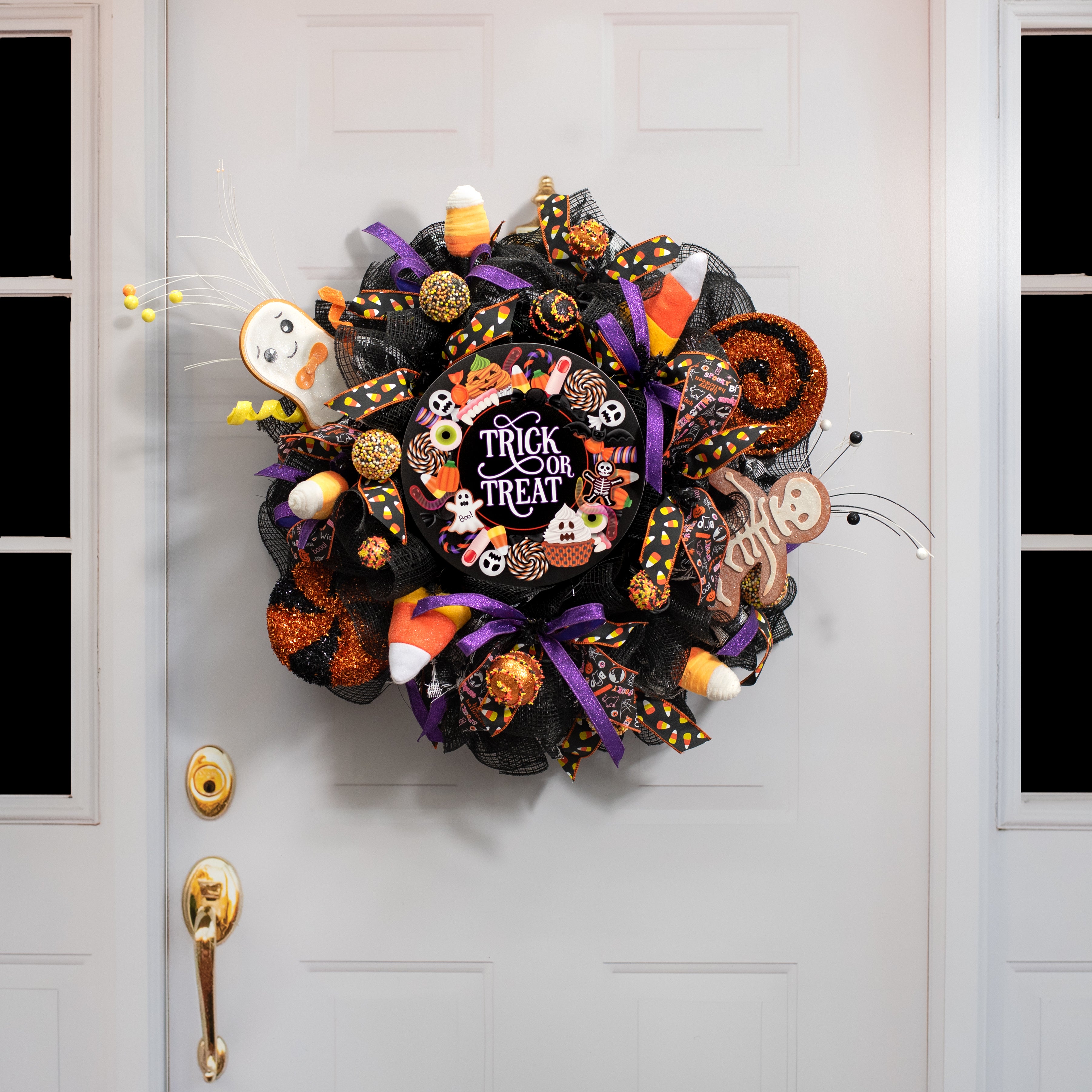 10.5" Round Waterproof Sign: Trick or Treat Candy