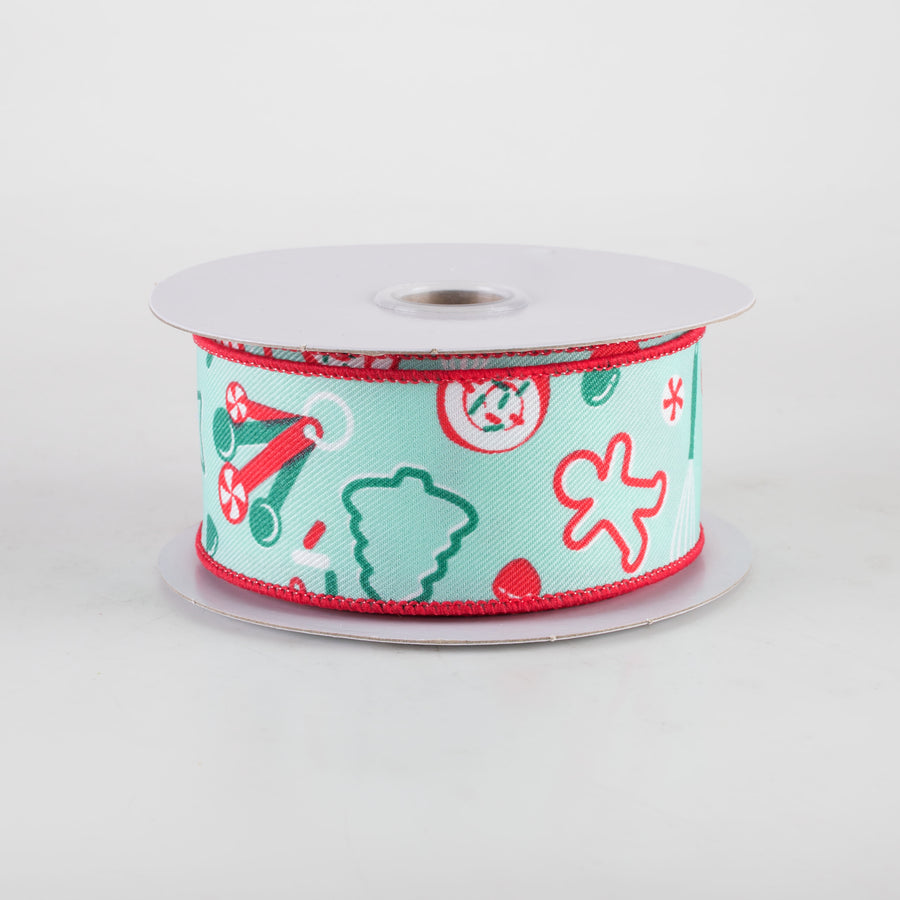 1.5" Holiday Baking Ribbon: Jade Mint Green (10 Yards)