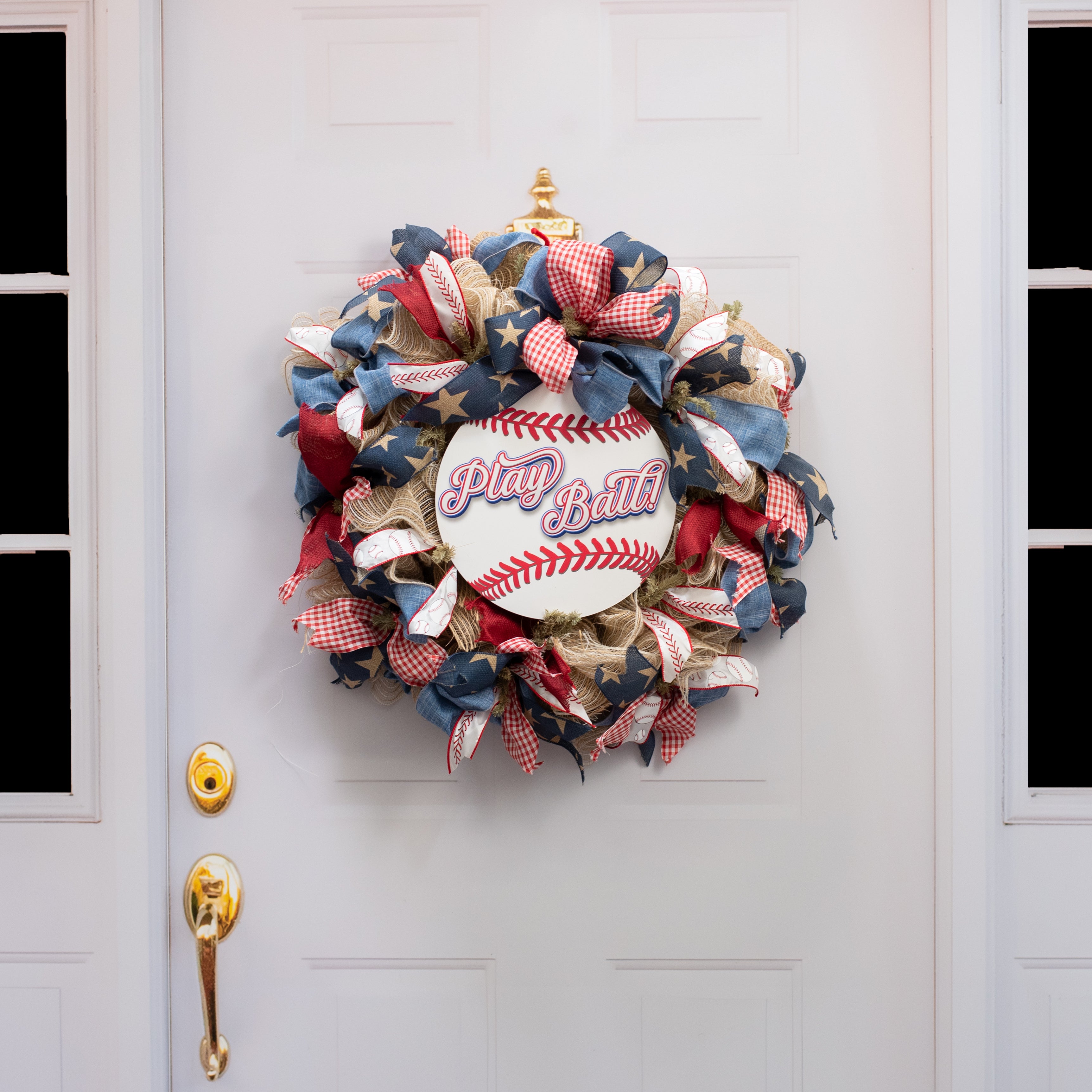 10.5" Round Waterproof Sign: Play Ball Baseball