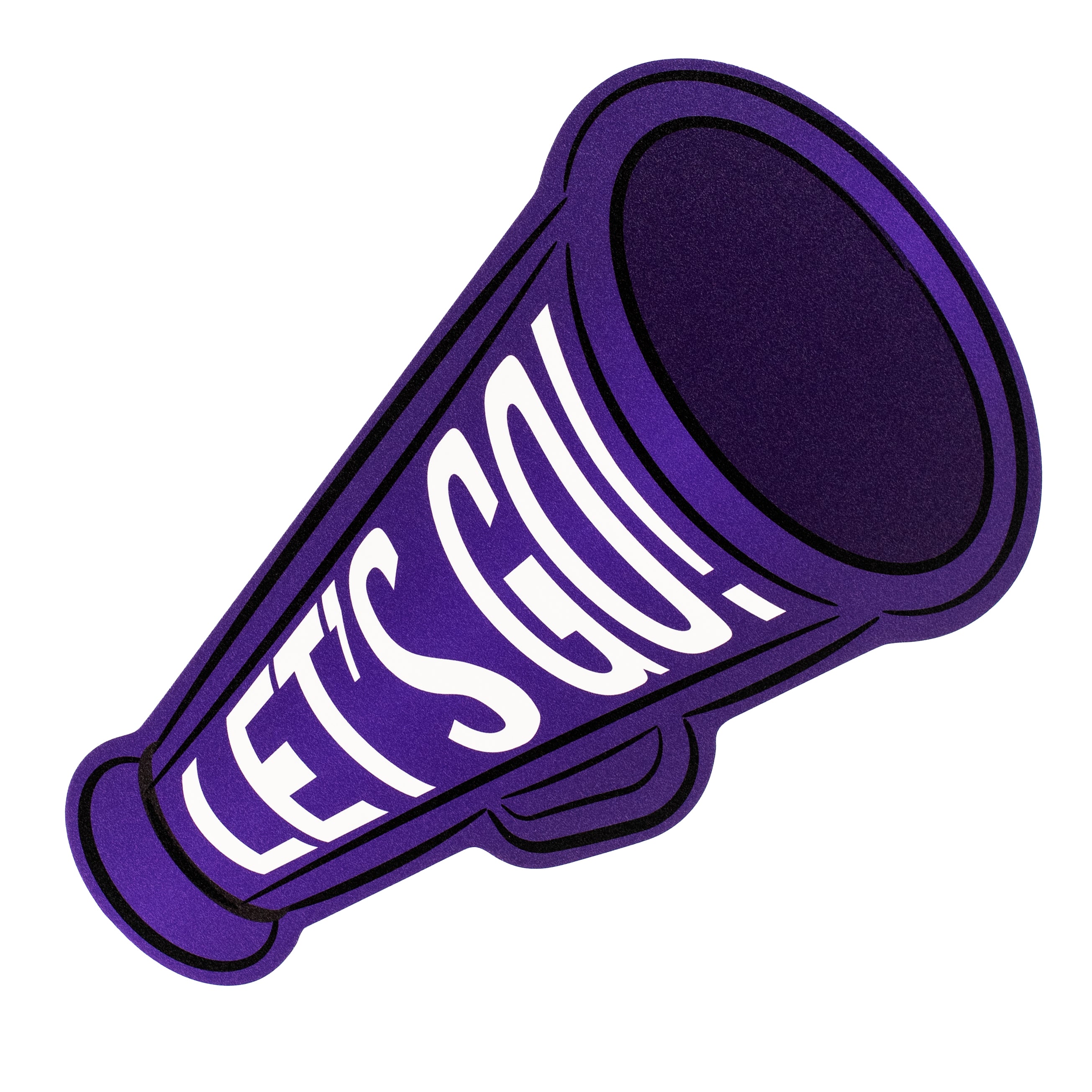 12" Waterproof Accent Sign: Doodle Cheer Megaphone Purple & White