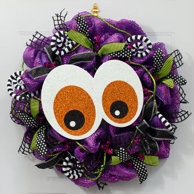 14" Glittered EVA Foam Eyeballs Hanger: Orange
