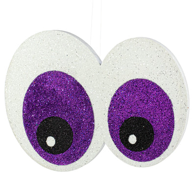 14" Glittered EVA Foam Eyeballs Hanger: Purple