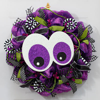 14" Glittered EVA Foam Eyeballs Hanger: Purple