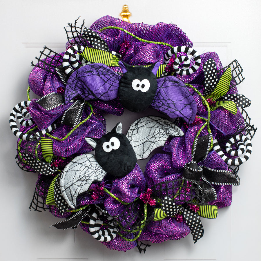 16" Plush Lace Wing Bat: Black & White