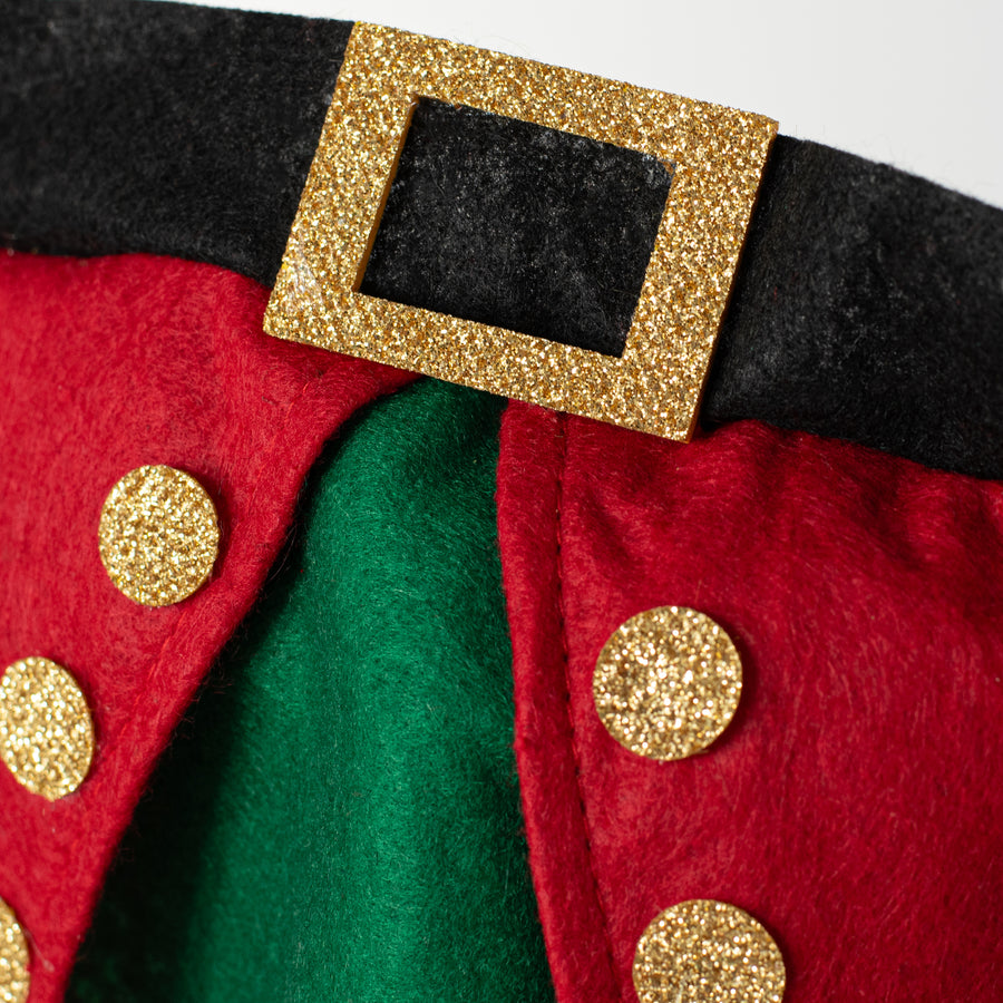 33" 2-Piece Nutcracker Wreath Accent: Black, Emerald & Red