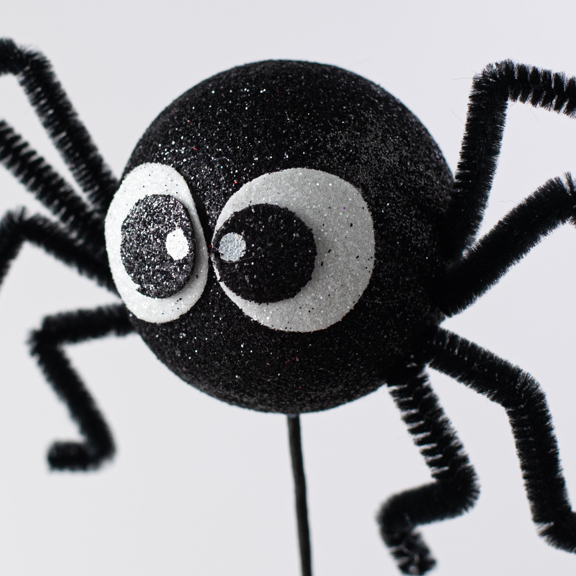 21" Glittered Fun Spider Spray: Black
