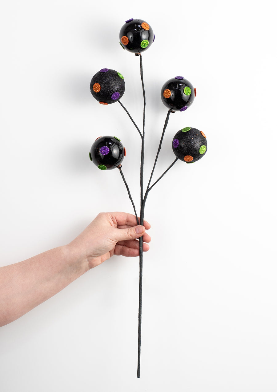 24" Polkadot Glitter Ball Spray: Halloween
