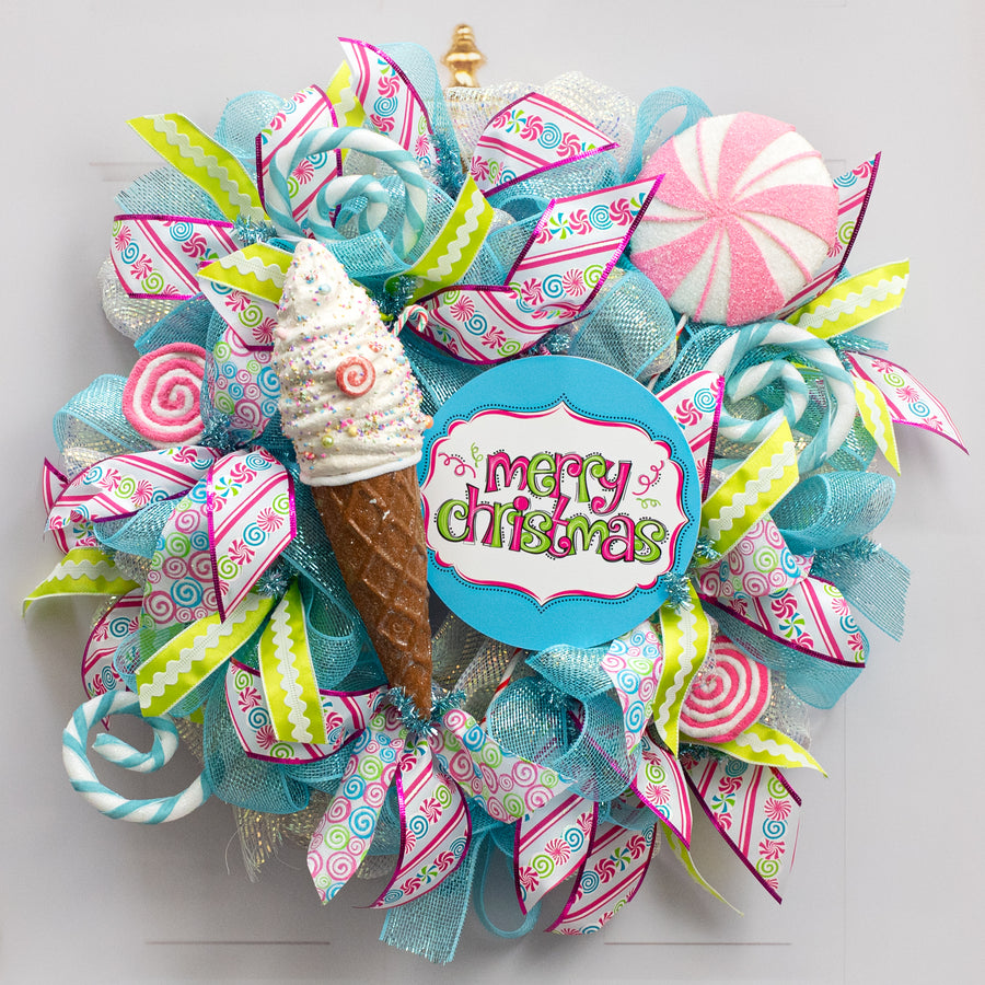 21" Peppermint Lollipop Spray: Pink