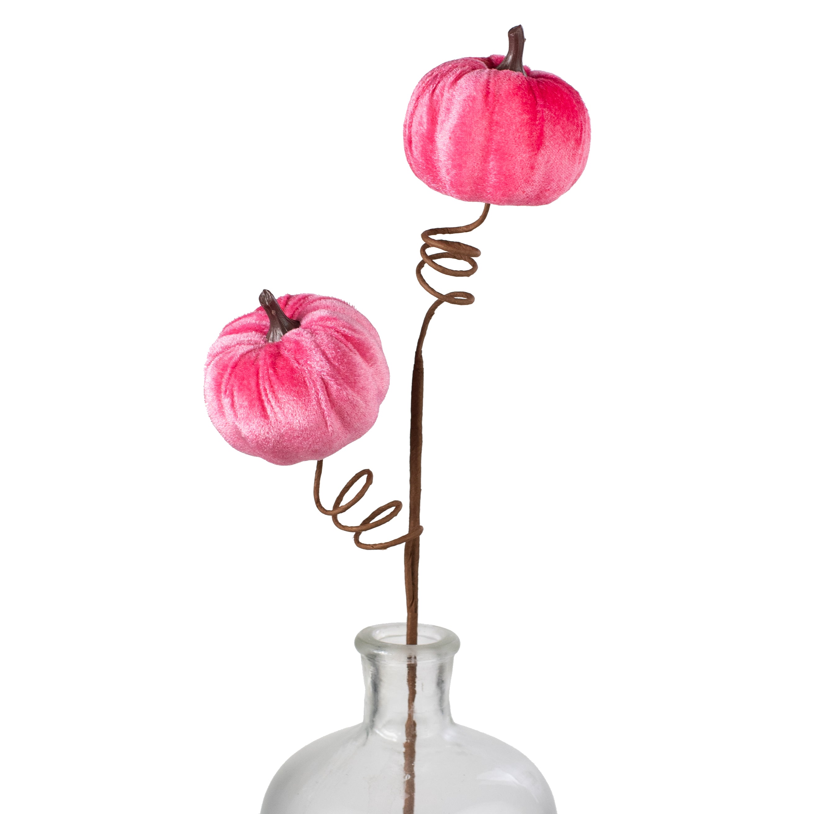 22" Velvet Pumpkins Spray: Fuchsia Pink