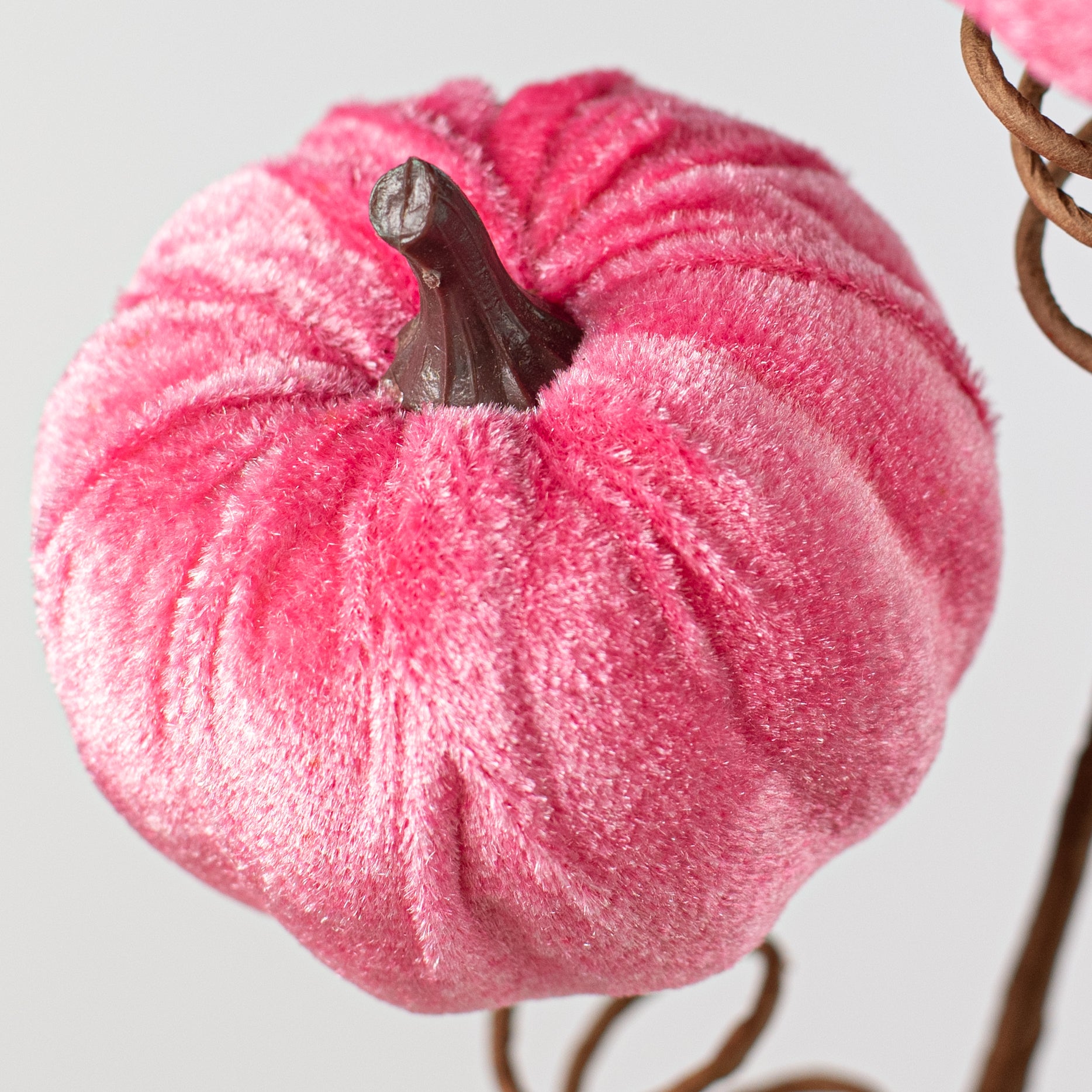 22" Velvet Pumpkins Spray: Fuchsia Pink