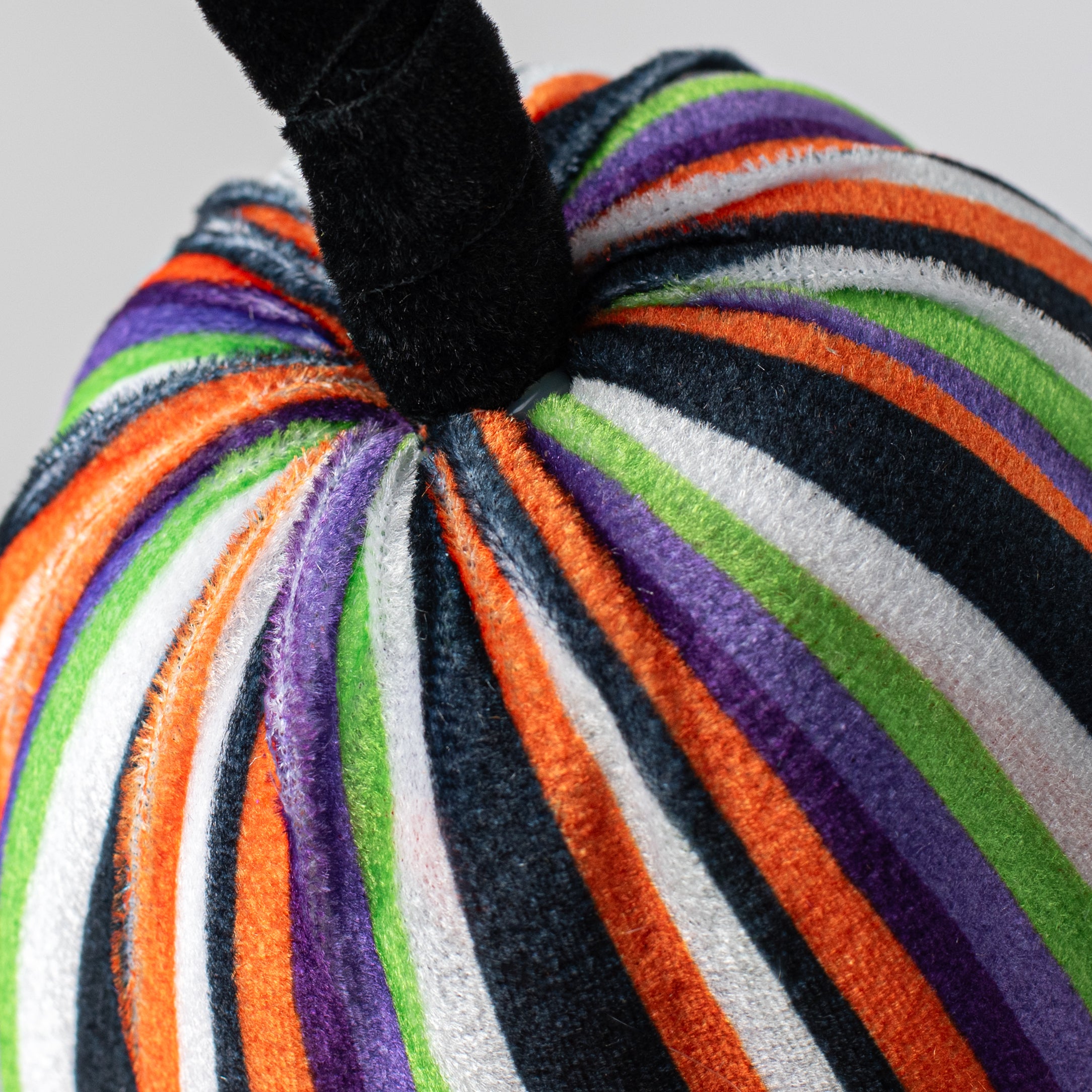 8" Tall Fabric Stripe Halloween Pumpkin Decor