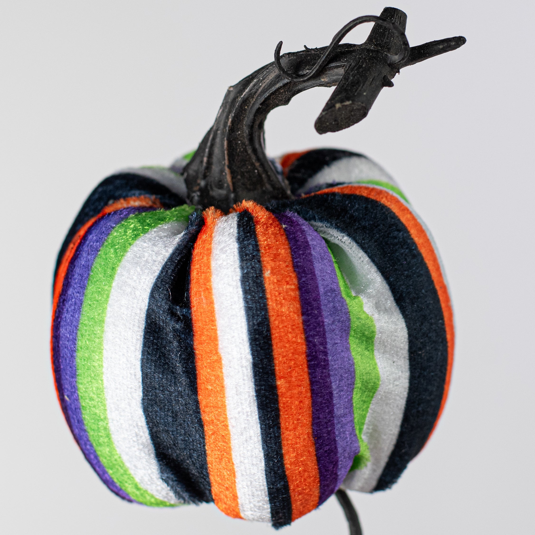 26" Fabric Stripe Halloween Pumpkins Spray