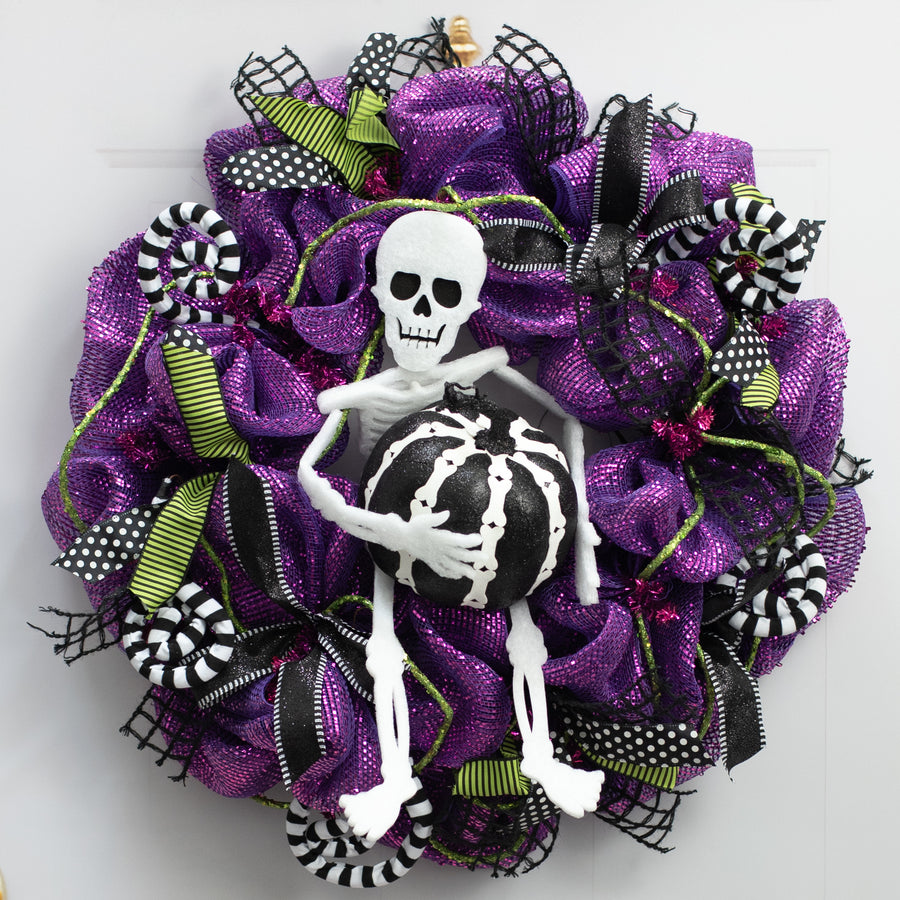 6.5" Skeleton Bones Pumpkin Decor