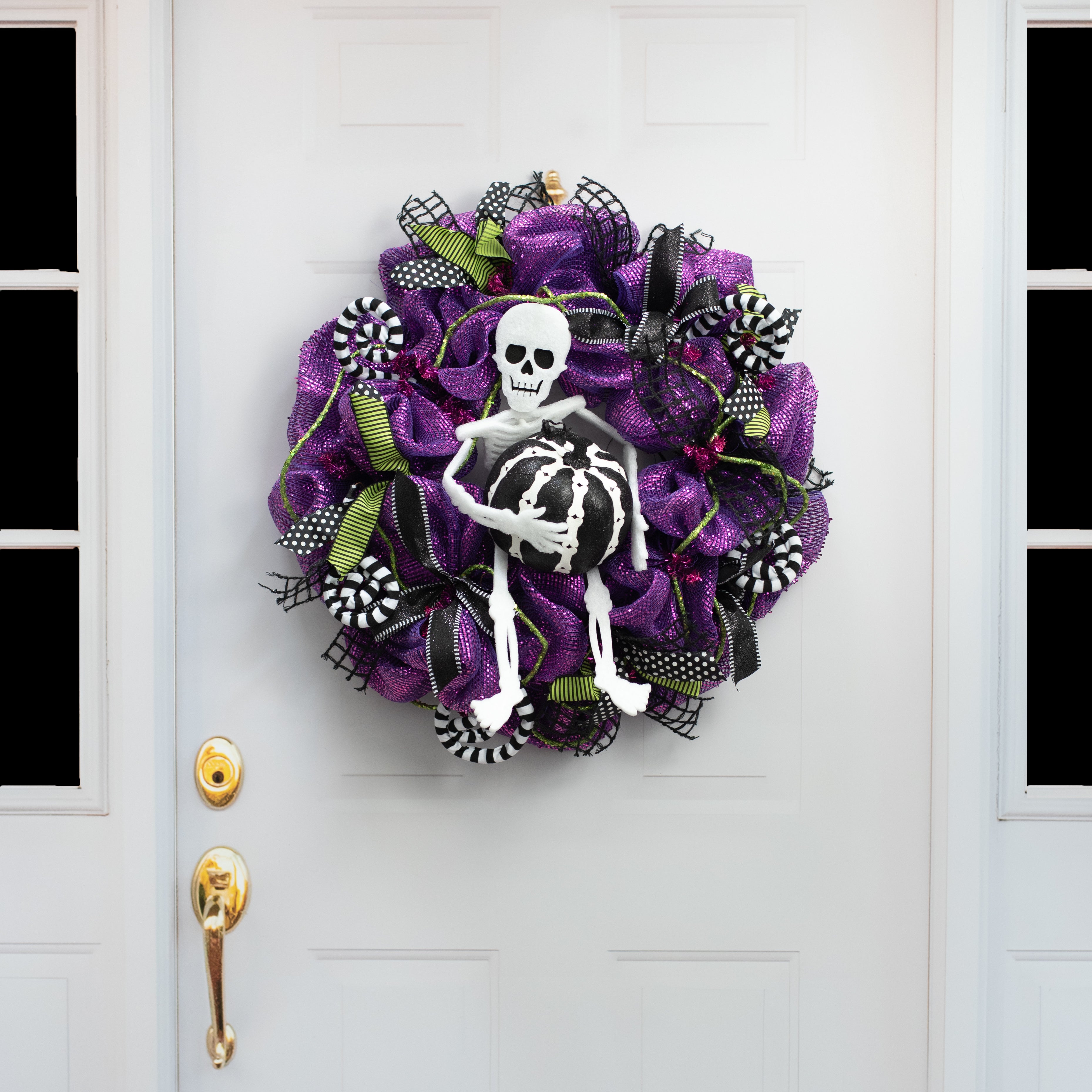 6.5" Skeleton Bones Pumpkin Decor