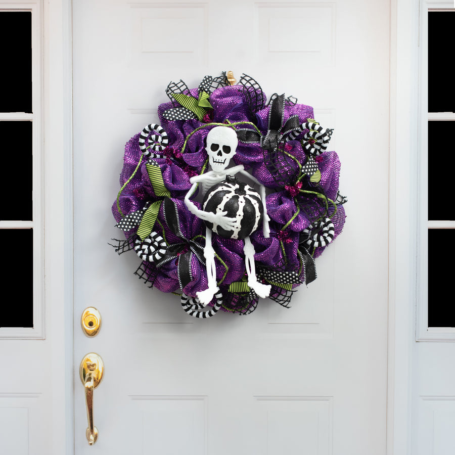 6.5" Skeleton Bones Pumpkin Decor