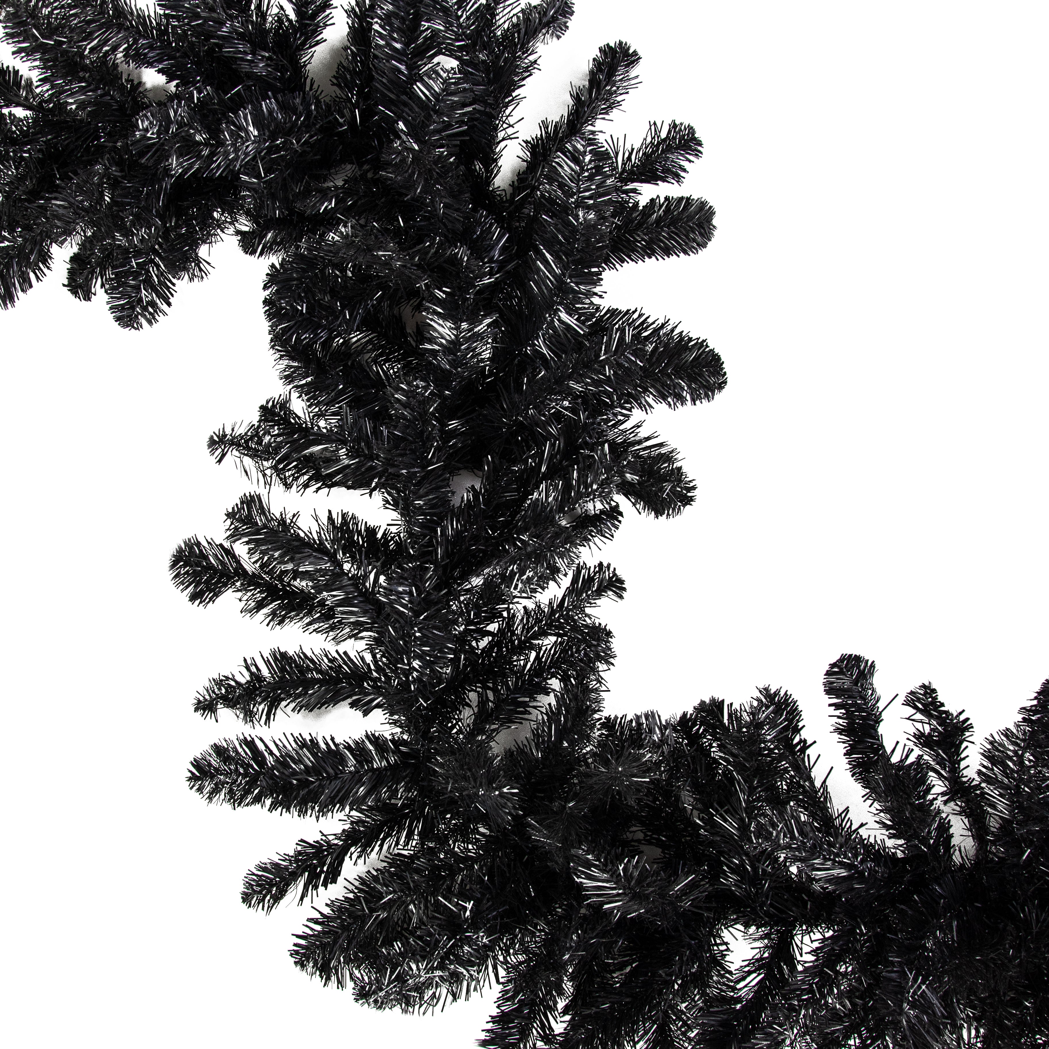 9' Pine Tinsel Garland: Black