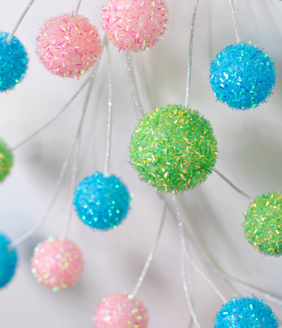 64" V-Cut Foil Ball Garland: Bright Candy Pastels