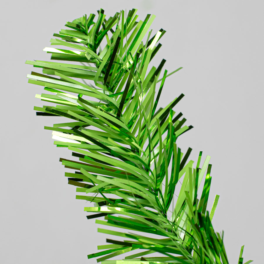 32" Pine Tinsel Teardrop Swag: Metallic Green
