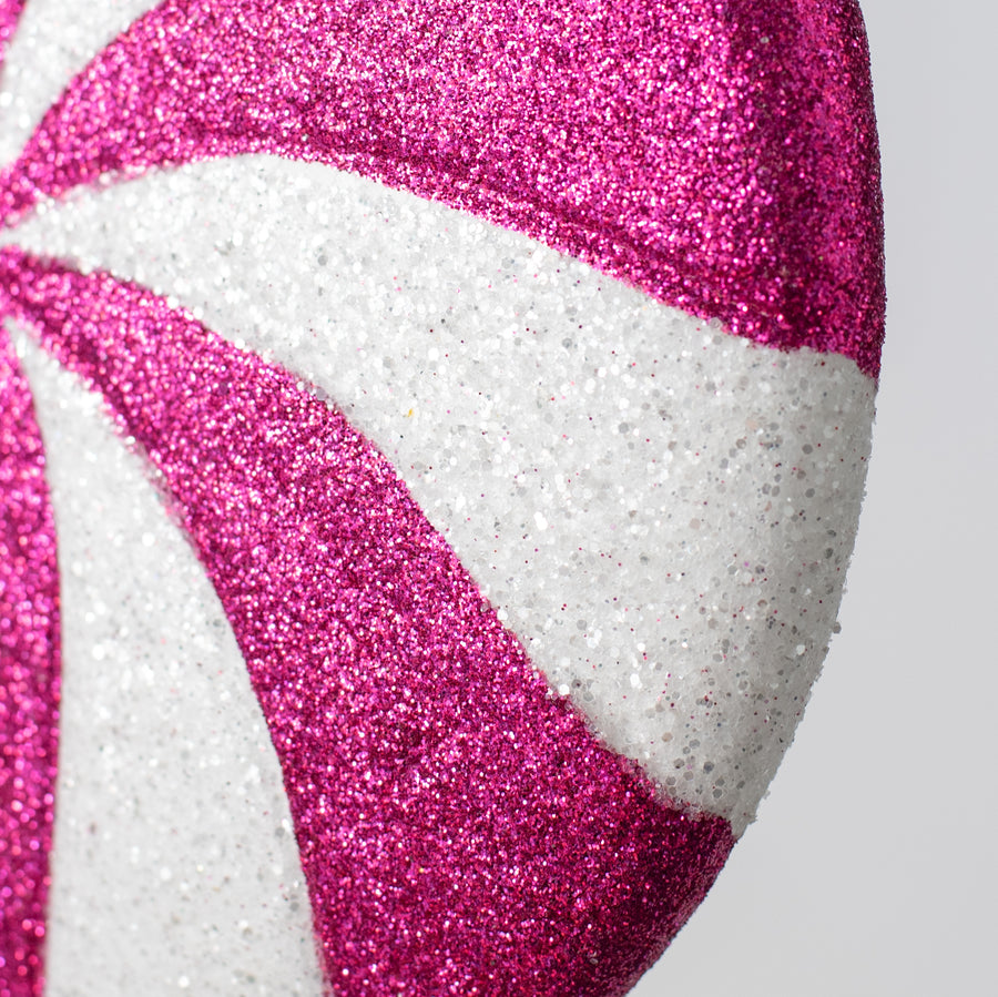 24" Peppermint Lollipop Pick: Fuchsia Pink & White