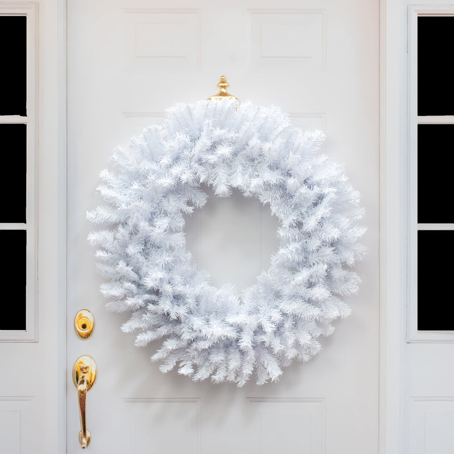 30" Pine PVC Wreath: White (280 Tips)