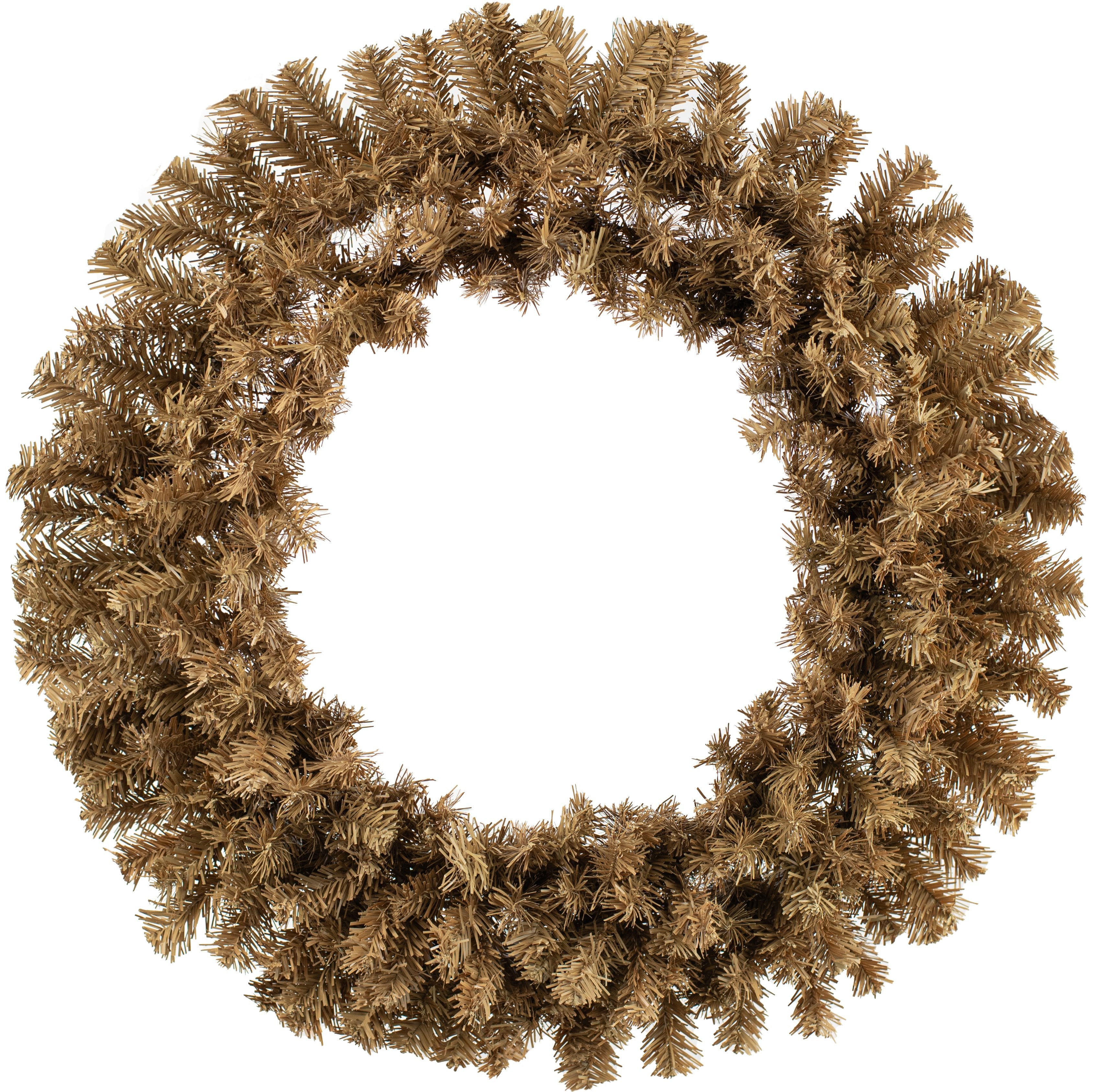 30" Pine PVC Wreath: Burlap Tan (280 Tips)