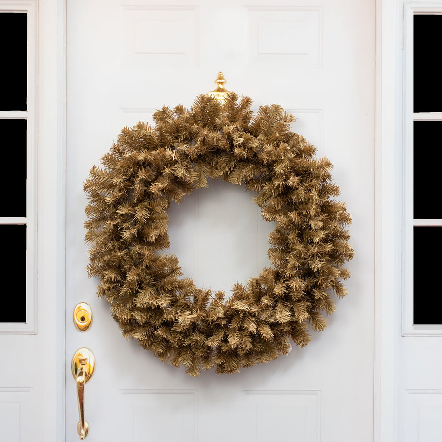 30" Pine PVC Wreath: Burlap Tan (280 Tips)