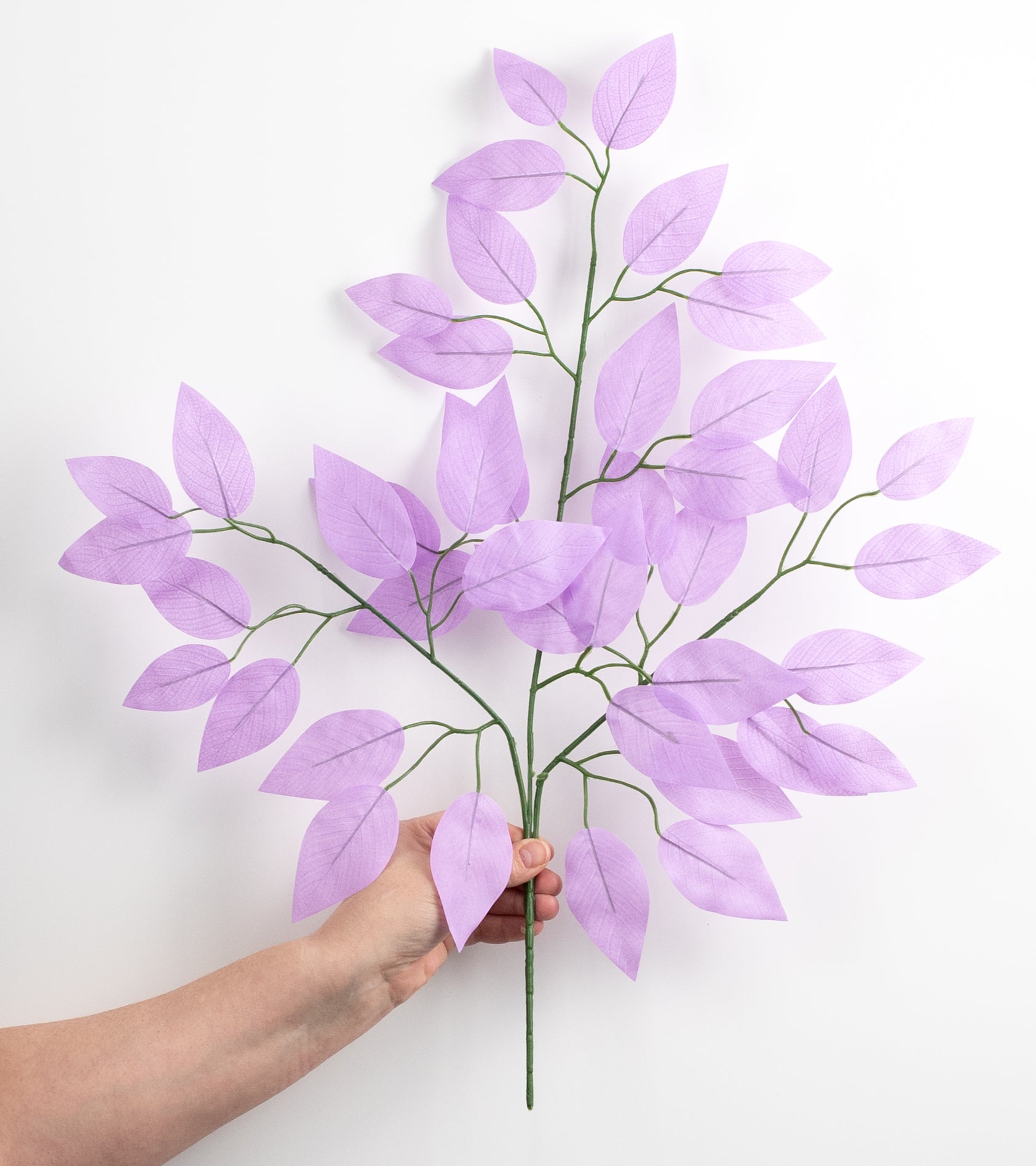 23" Ficus Leaf Spray: Lavender Purple (12)