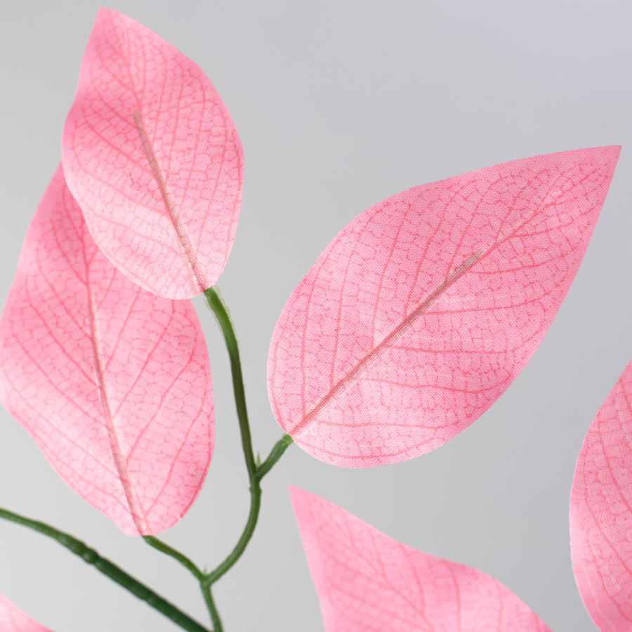23" Ficus Leaf Spray: Light Pink (12)