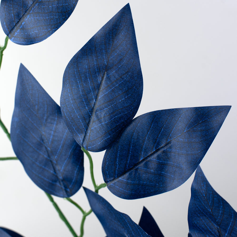 23" Ficus Leaf Spray: Navy Blue (12)