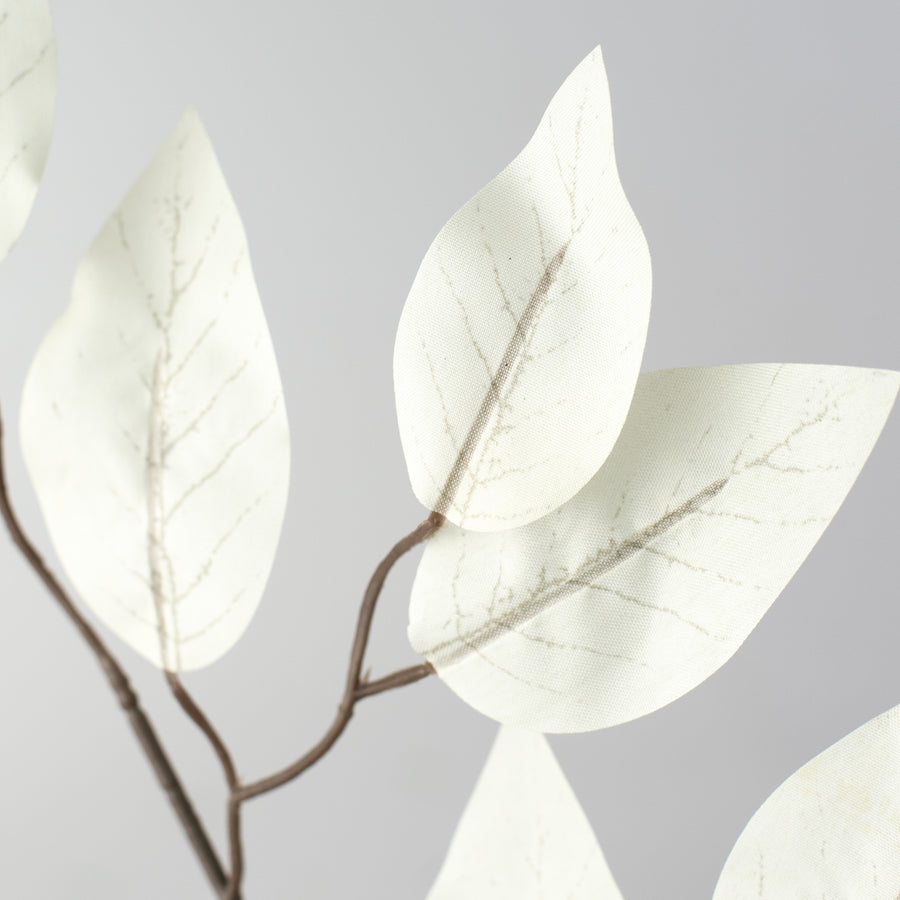 23" Ficus Leaf Spray: White (12)