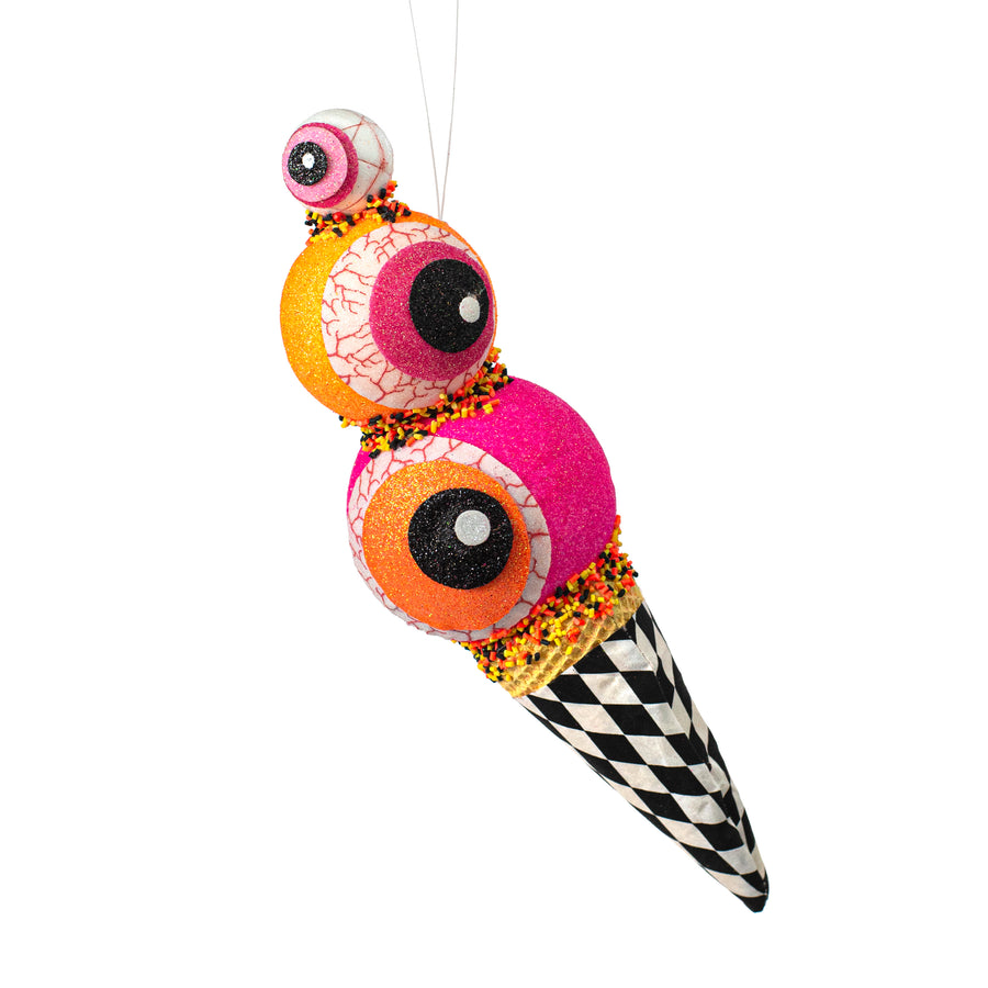 13" EyesCream Ornament: Harlequin Eyeballs Ice Cream
